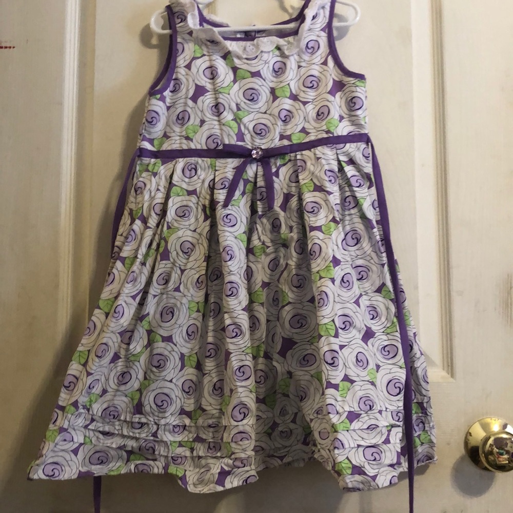Purple Rose tie back dress